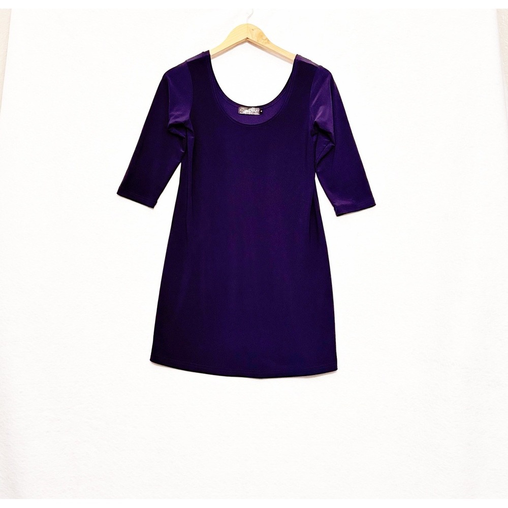 Sympli Canada Womens Tunic Top Size 4 Eggplant Casual Minimalist Travel Lounge